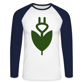 Electric flower - Unisex Long Sleeve Baseball T-Shirt - white/navy - Front - Nik (191cm)