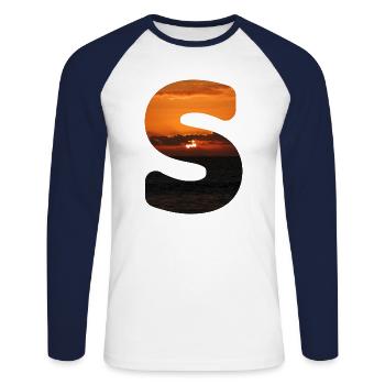 Summer Letter S Lettering Summer Holidays Sun - Unisex Long Sleeve Baseball T-Shirt - white/navy - Front - Nik (191cm)