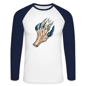 Guatemala drapeau guatémaltèque ADN I cadeau - T-shirt baseball manches longues Homme - blanc/marine - Devant - Nik (191cm)