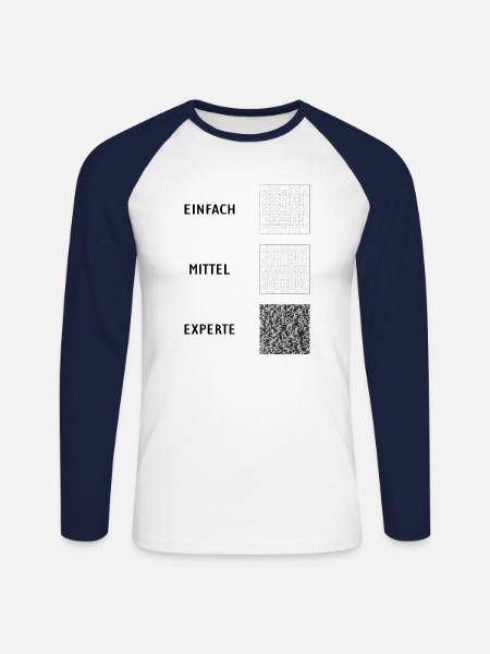 PUZZLESPAß! - Griller de - Unisex Baseballshirt langarm - Weiß/Navy
