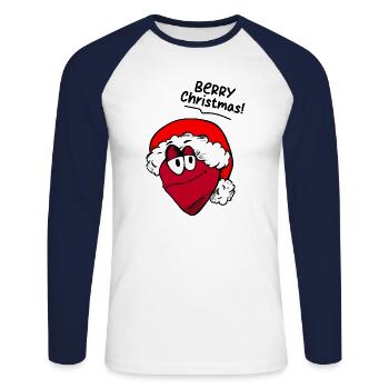 Lustiger Spruch Witzig Humor Geschenkidee - Unisex Baseballshirt langarm - Weiß/Navy - Vorne - Nik (191cm)
