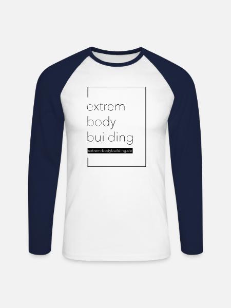 extrem-bodybuilding - Unisex Baseballshirt langarm - Weiß/Navy