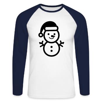 Bonhomme de neige - T-shirt baseball manches longues Homme - blanc/marine - Devant - Nik (191cm)