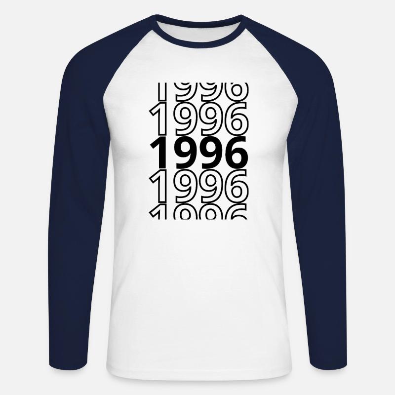 1996 1996 1996 - Unisex Baseballshirt langarm - Weiß/Navy