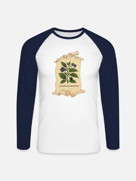 Atropa belladonna – Beautiful and deadly - Unisex Long Sleeve Baseball T-Shirt - white/navy