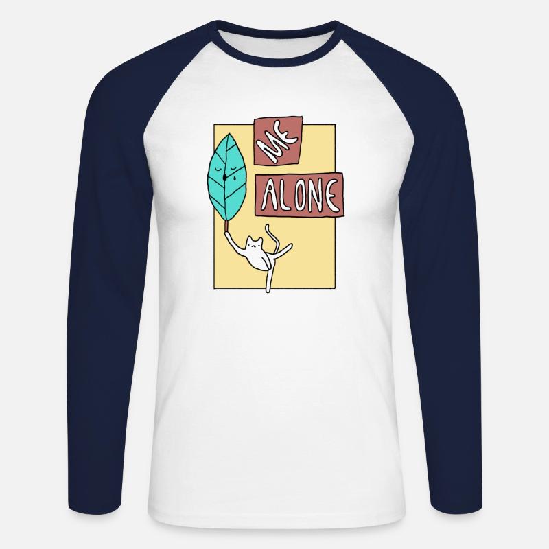 leaf me alone - Unisex Baseballshirt langarm - Weiß/Navy
