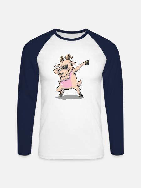 Dabbing Chèvre Chèvre Chèvre - T-shirt baseball manches longues Homme - blanc/marine