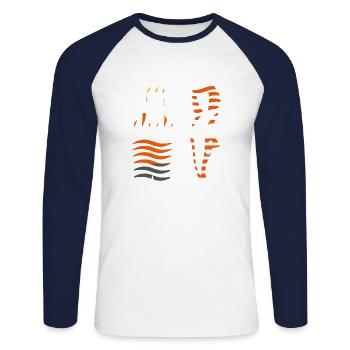 The Fifth Element - le 5ème ELEMENT - T-shirt baseball manches longues Homme - blanc/marine - Devant - Nik (191cm)