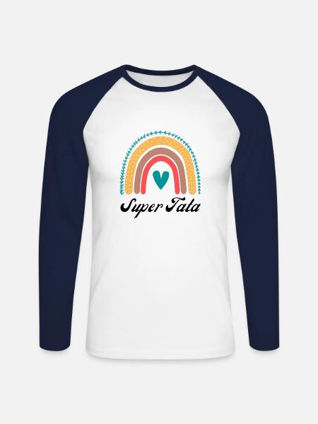 super tata - T-shirt baseball manches longues Homme - blanc/marine