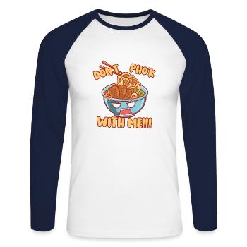 Vietnam Viet Pho Nudeln Vietnamese I Geschenk - Unisex Baseballshirt langarm - Weiß/Navy - Vorne - Nik (191cm)