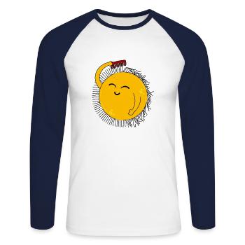 Sun and positivity - Unisex Long Sleeve Baseball T-Shirt - white/navy - Front - Nik (191cm)