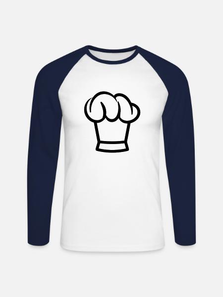 Küchenchef - Unisex Baseballshirt langarm - Weiß/Navy