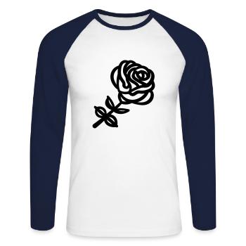 Pink Flower - Unisex Long Sleeve Baseball T-Shirt - white/navy - Front - Nik (191cm)
