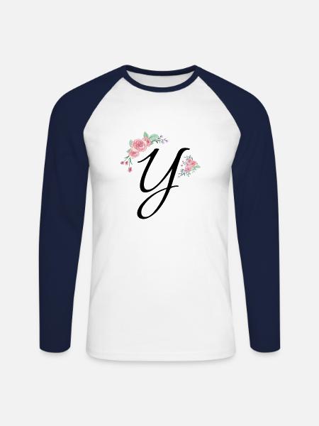 Brief und Blumen - Unisex Baseballshirt langarm - Weiß/Navy