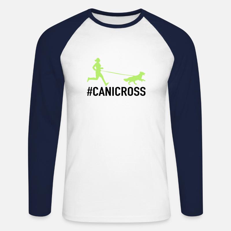 Canicross Runner - Unisex Baseballshirt langarm - Weiß/Navy