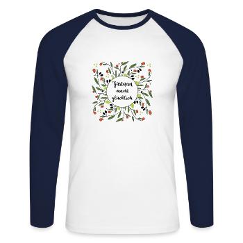 Gardening makes you happy - Unisex Long Sleeve Baseball T-Shirt - white/navy - Front - Nik (191cm)