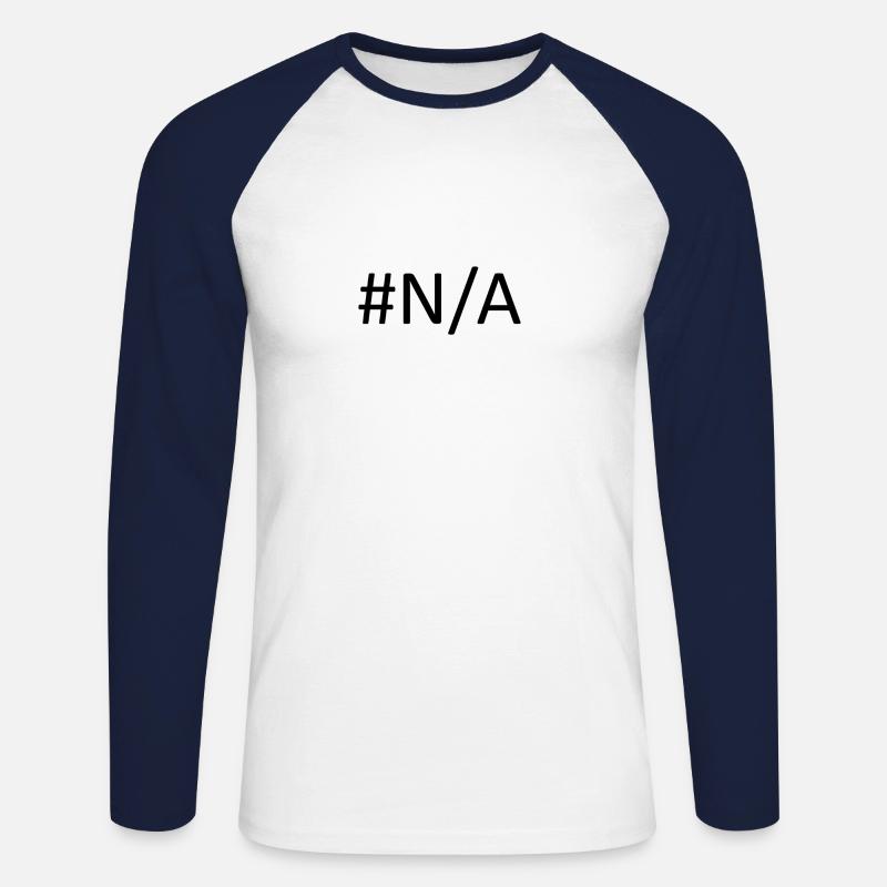 #N/A Excel-Fehler - Unisex Baseballshirt langarm - Weiß/Navy
