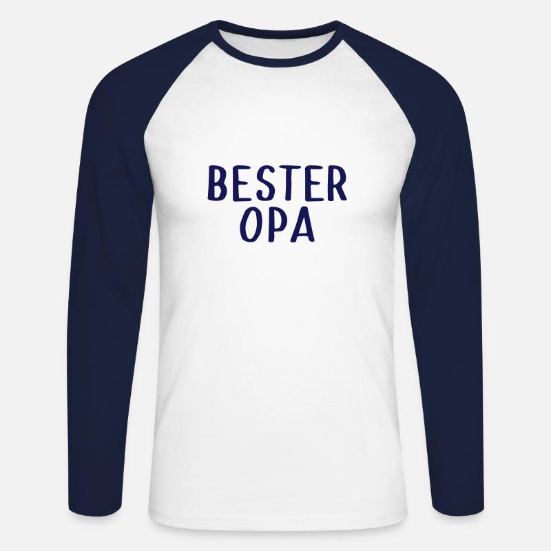 Bester Opa - Unisex Baseballshirt langarm - Weiß/Navy