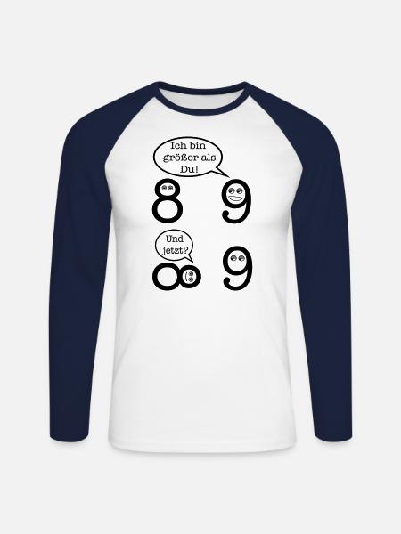 Mathematics Joke - Unisex Long Sleeve Baseball T-Shirt - white/navy