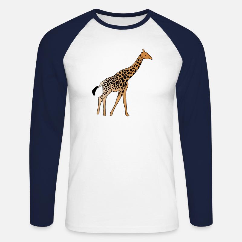 Giraffe - Unisex Long Sleeve Baseball T-Shirt - white/navy