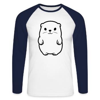 Marmot - Unisex Long Sleeve Baseball T-Shirt - white/navy - Front - Nik (191cm)