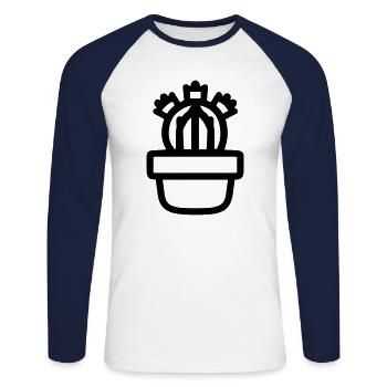 Cactus - Unisex Long Sleeve Baseball T-Shirt - white/navy - Front - Nik (191cm)