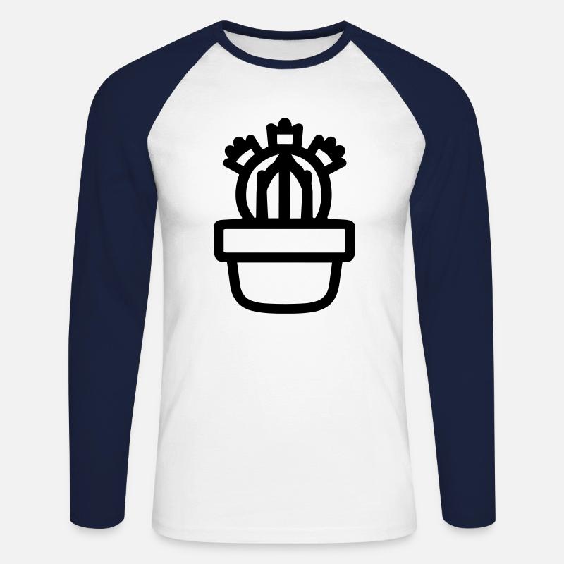 Kaktus - Unisex Baseballshirt langarm - Weiß/Navy