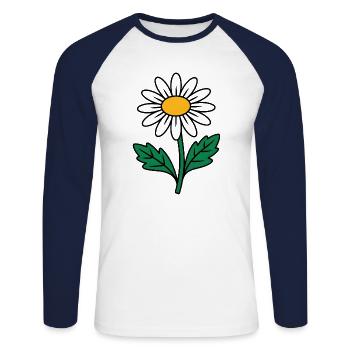 Daisy - Unisex Long Sleeve Baseball T-Shirt - white/navy - Front - Nik (191cm)