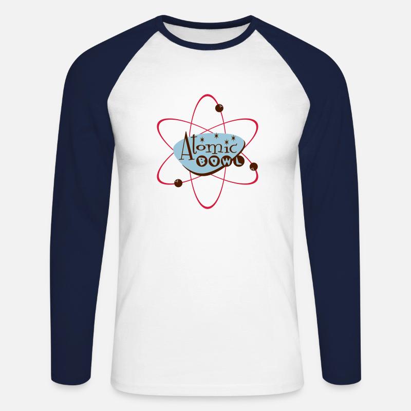 Atomic Bowl - Unisex Baseballshirt langarm - Weiß/Navy