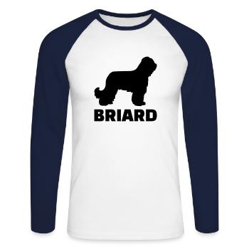 Briard - Unisex Baseballshirt langarm - Weiß/Navy - Vorne - Nik (191cm)