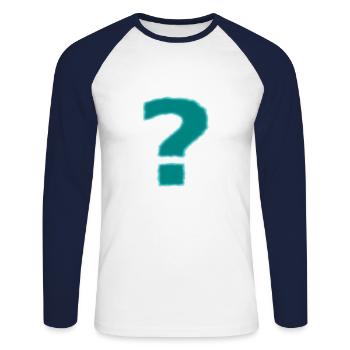 Le point d'interrogation - T-shirt baseball manches longues Homme - blanc/marine - Devant - Nik (191cm)