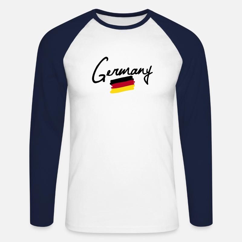 germany - Unisex Baseballshirt langarm - Weiß/Navy