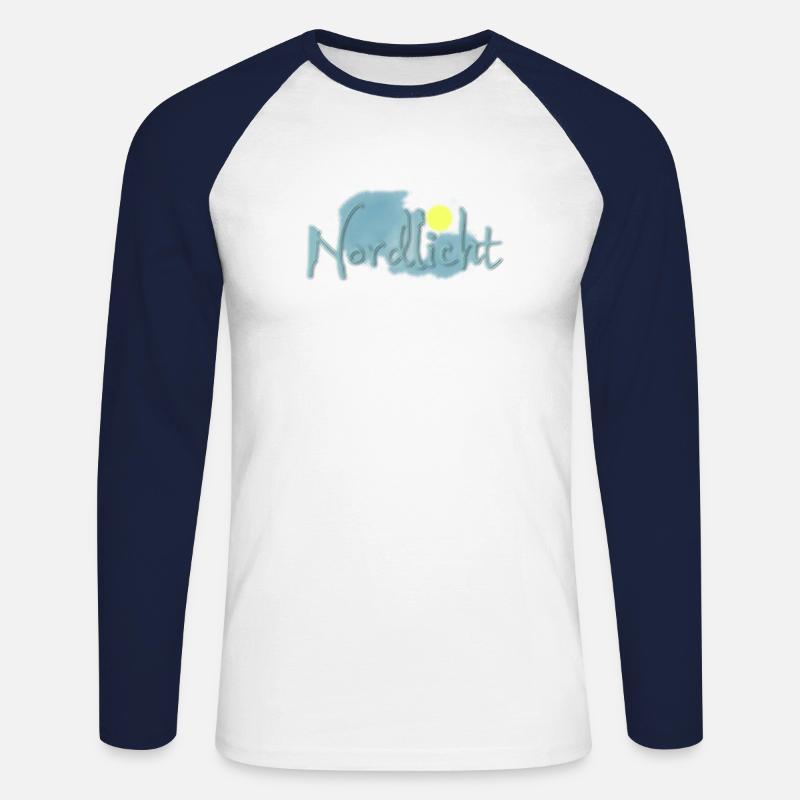 Nordlicht 20 - Unisex Baseballshirt langarm - Weiß/Navy