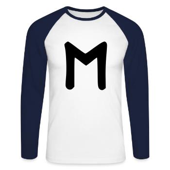 Celtic symbols - rune EHWASZ 1 - Unisex Long Sleeve Baseball T-Shirt - white/navy - Front - Nik (191cm)