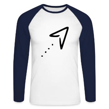 Arrow drawing sketch black - Unisex Long Sleeve Baseball T-Shirt - white/navy - Front - Nik (191cm)