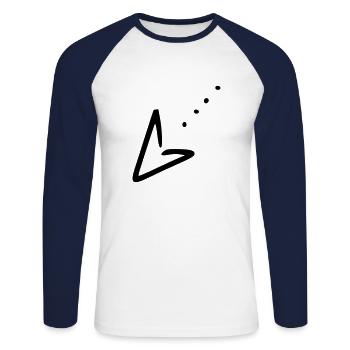 Arrow drawing sketch black - Unisex Long Sleeve Baseball T-Shirt - white/navy - Front - Nik (191cm)