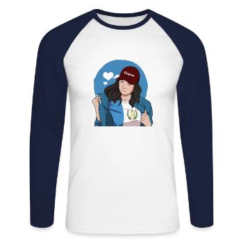 Guatemala Guatemalan Flagge DNA I Geschenk - Unisex Baseballshirt langarm - Weiß/Navy - Vorne - Nik (191cm)