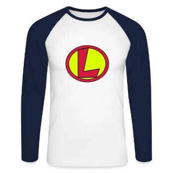 Super, Superheld, Superheldin, Hero, L - Unisex Long Sleeve Baseball T-Shirt - white/navy - Front - Nik (191cm)