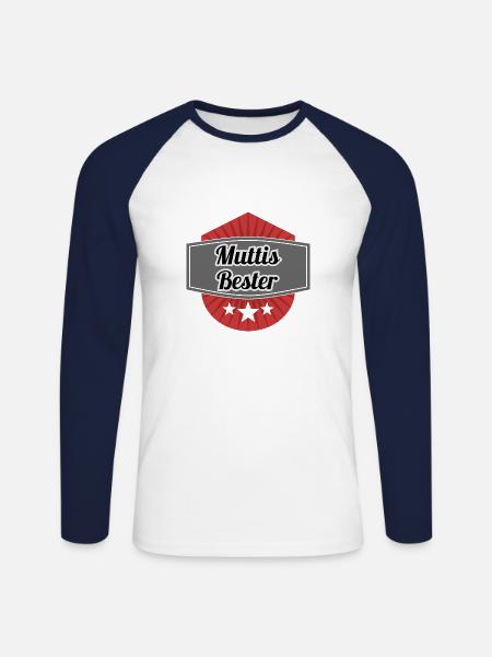 muttis bester - Unisex Baseballshirt langarm - Weiß/Navy