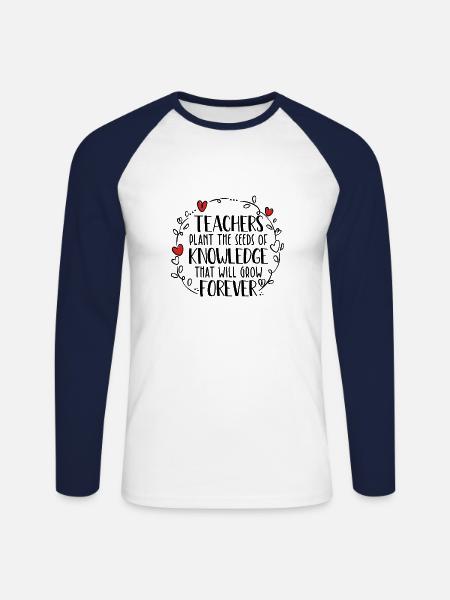 Lehrer sind wichtig - Unisex Baseballshirt langarm - Weiß/Navy
