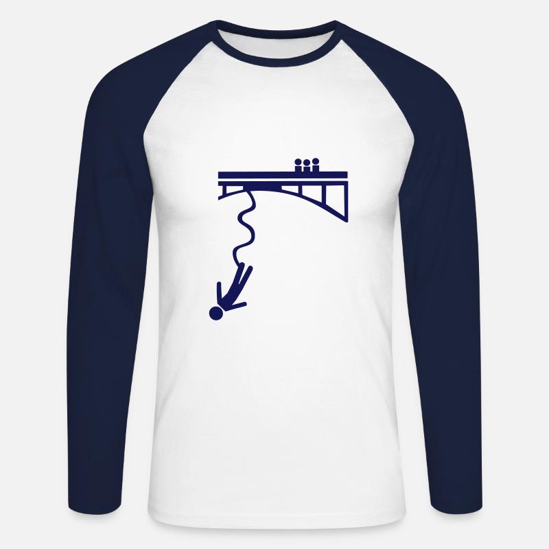 Bungee jumping - Unisex Baseballshirt langarm - Weiß/Navy