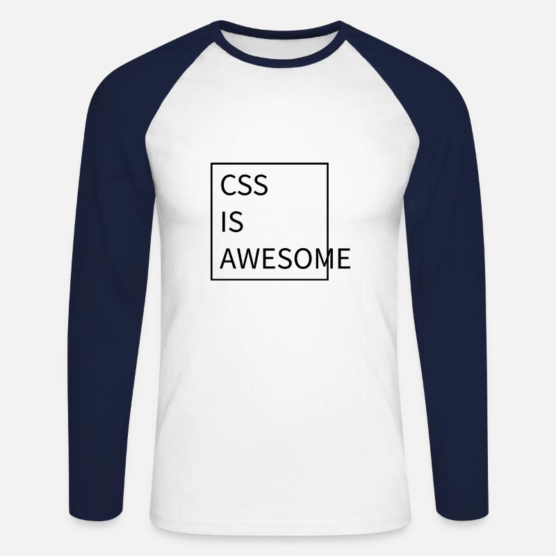 CSS Is Awesome - Unisex Baseballshirt langarm - Weiß/Navy