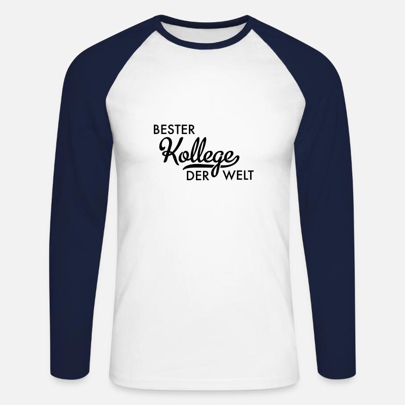 bester kollege - Unisex Baseballshirt langarm - Weiß/Navy