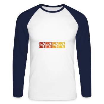 BMX Bike Bike Retro Gift Bicycle Motocross - Unisex Long Sleeve Baseball T-Shirt - white/navy - Front - Nik (191cm)