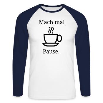 Take a rest ! - Unisex Long Sleeve Baseball T-Shirt - white/navy - Front - Nik (191cm)