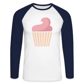 cupcake - T-shirt baseball manches longues Homme - blanc/marine - Devant - Nik (191cm)