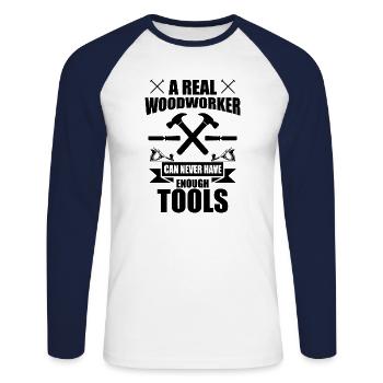 Carpenter Planer Saw Slogan Gift Carpenter - Unisex Long Sleeve Baseball T-Shirt - white/navy - Front - Nik (191cm)