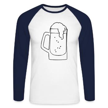 Beer Drawing Party Celebrate Black - Unisex Long Sleeve Baseball T-Shirt - white/navy - Front - Nik (191cm)