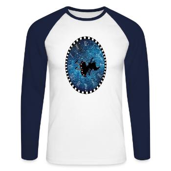 Trip to Wonderland - Unisex Long Sleeve Baseball T-Shirt - white/navy - Front - Nik (191cm)