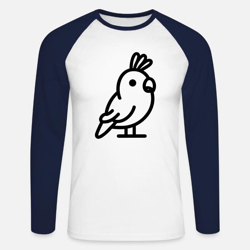 parrot - Unisex Long Sleeve Baseball T-Shirt - white/navy